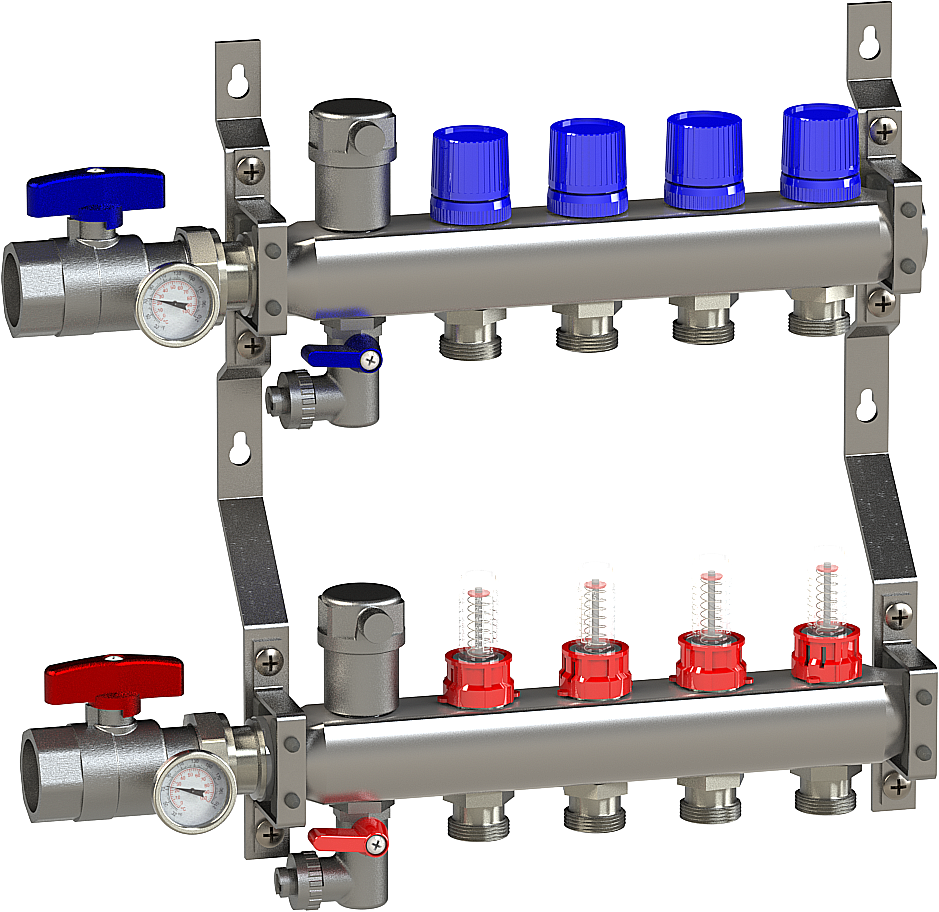 4 Position Manifold Assembly w/ 1/2" Fittings