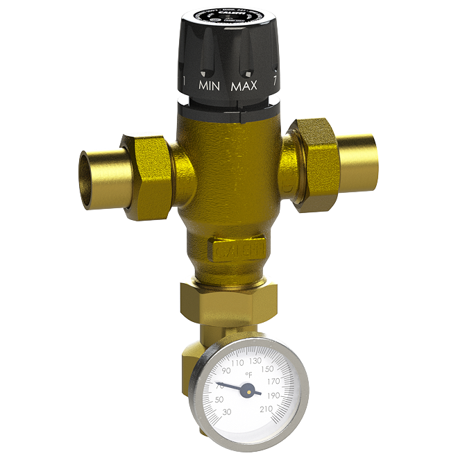 521519AC Thermostatic Mixing Valve w/ Temp Gauge & Check Valve