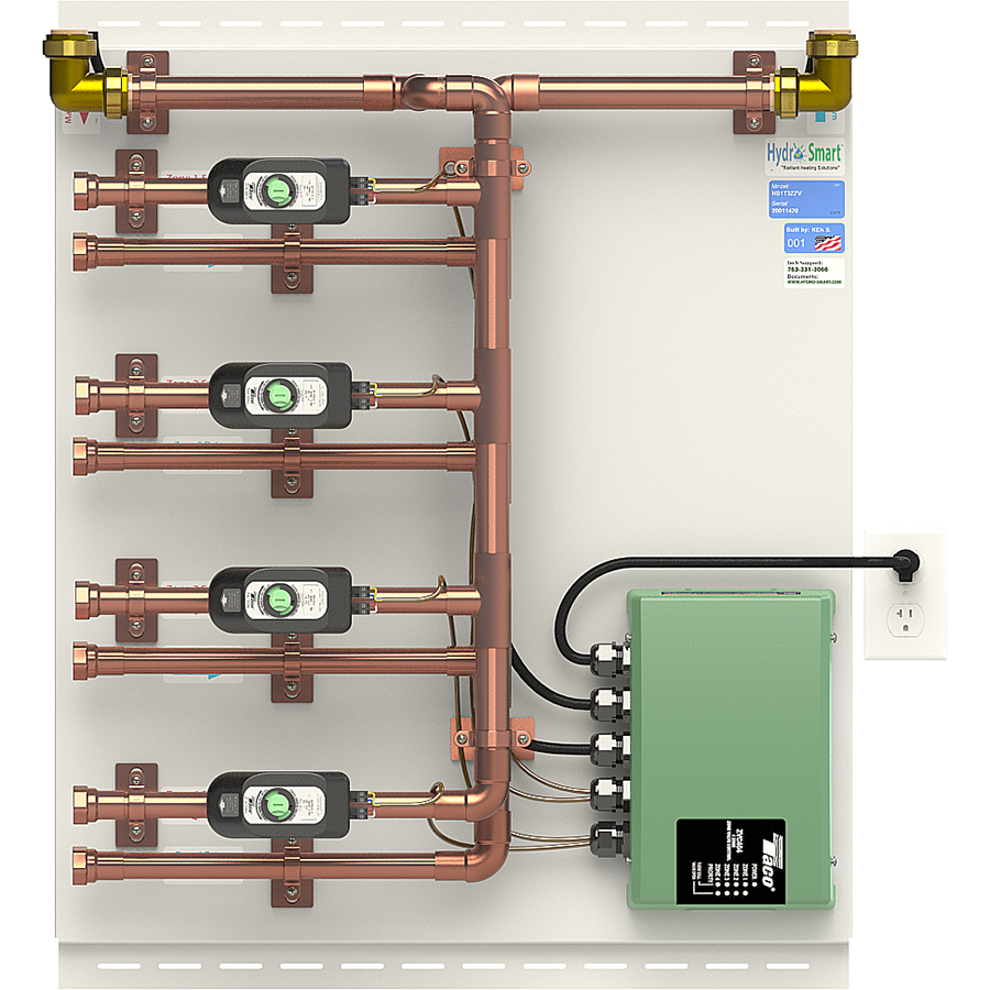 HS1T4ZZV - 1 Temp, 4 Zone by Valve Zoning Panel – Hydro-Smart