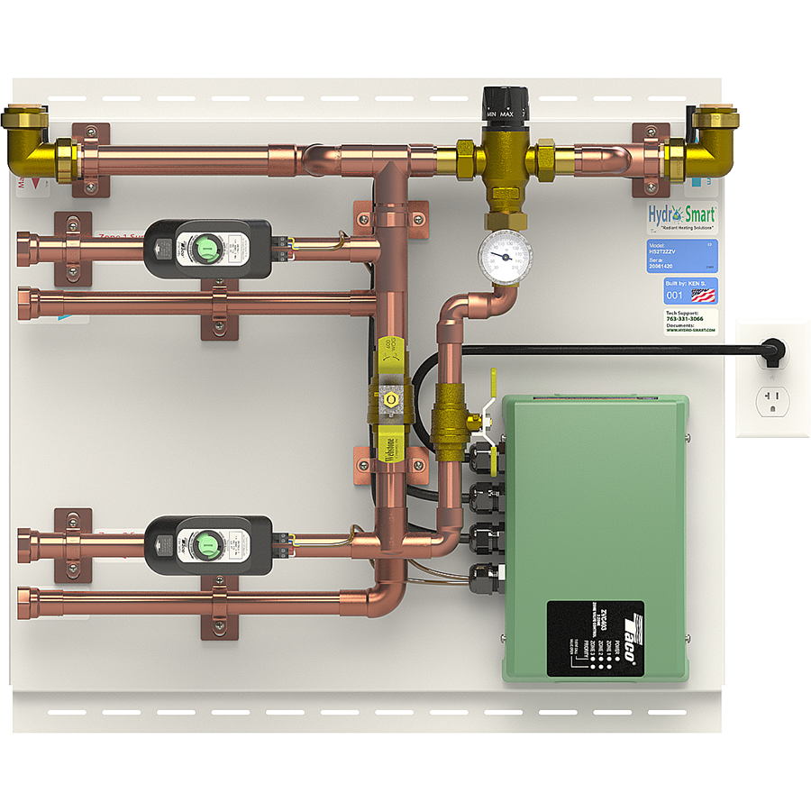 HS2T2ZZV 2 Temp, 2 Zone by Valve Zoning Panel HydroSmart