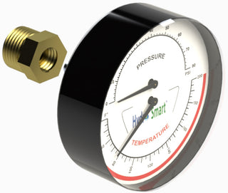 1/2" NPT Temperature & Pressure Gauge (Tridicator)