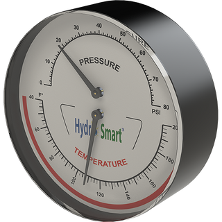 1/2" NPT Temperature & Pressure Gauge (Tridicator)