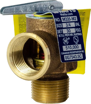 Safety Relief Valve ASME 3/4"M x 3/4''F 535 MBH 30PSI Br